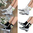 thumbnail image 2 of Milue Womens Ruffle Short Socks Summer Thin Soft Breathable Solid Color Calf Socks, 2 of 16