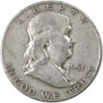 thumbnail image 1 of 1951 D Franklin Half Dollar F Fine 90% Silver 50c US Coin Collectible, 1 of 2