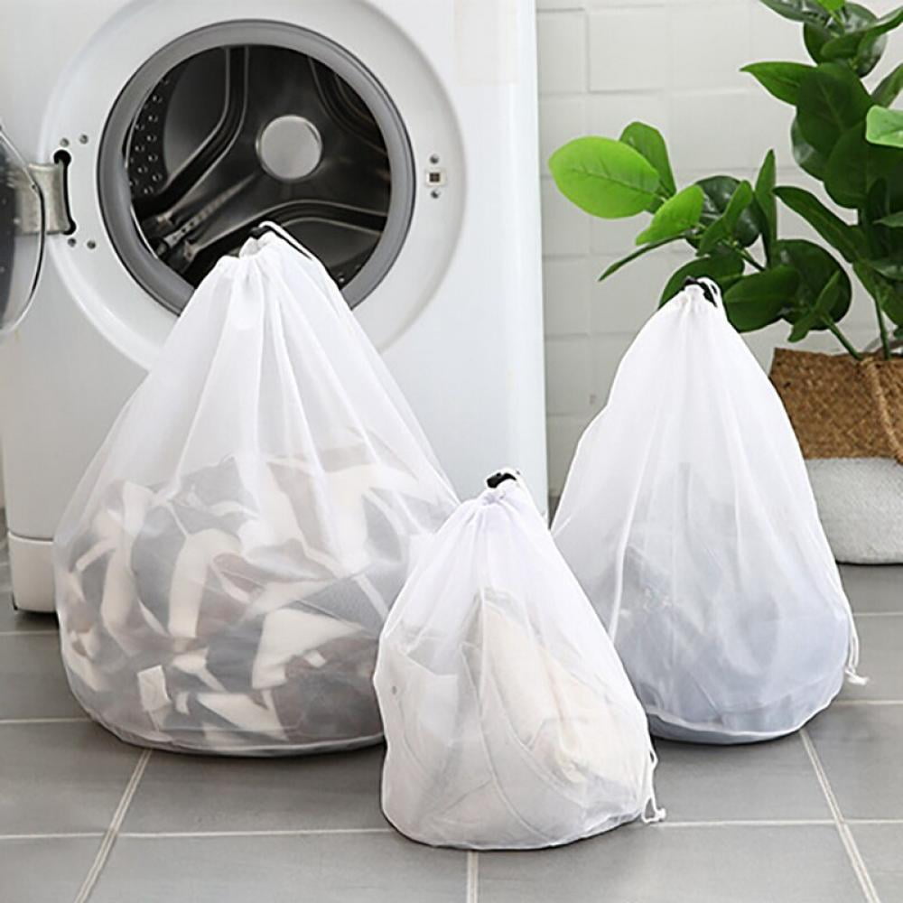 Drawstring Net Laundry Saver Mesh Wash Washing Machine Thicken Net Bag HS 