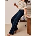 thumbnail image 3 of Jeans Astylish para mujer, cintura alta, pernera ancha, azul marino, 3 of 6