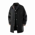 thumbnail image 4 of Bxsruta Mens Mid Length Trench Coat Plaid Lined Casual Outerwear Windbreaker with Pockets, 4 of 8