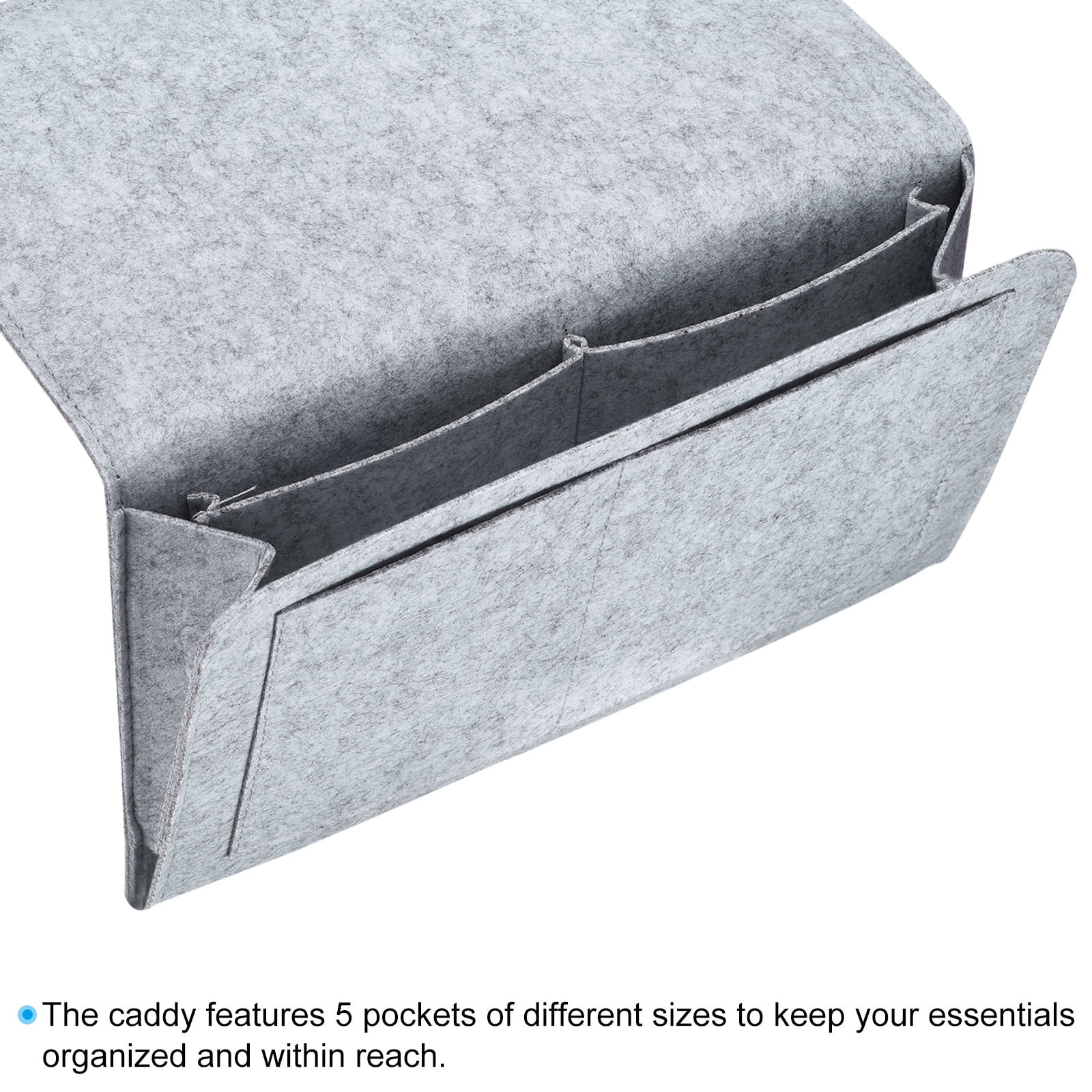 Unique Bargains Felt Bedside Organizer Hanging Caddy Light Grey 12.60" x 8.66" x 3.94"