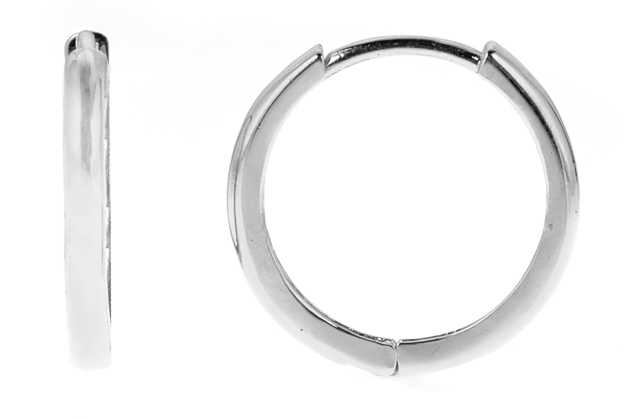 Sterling Silver Grooved Hoop Earrings 1/2 inch 14 mm