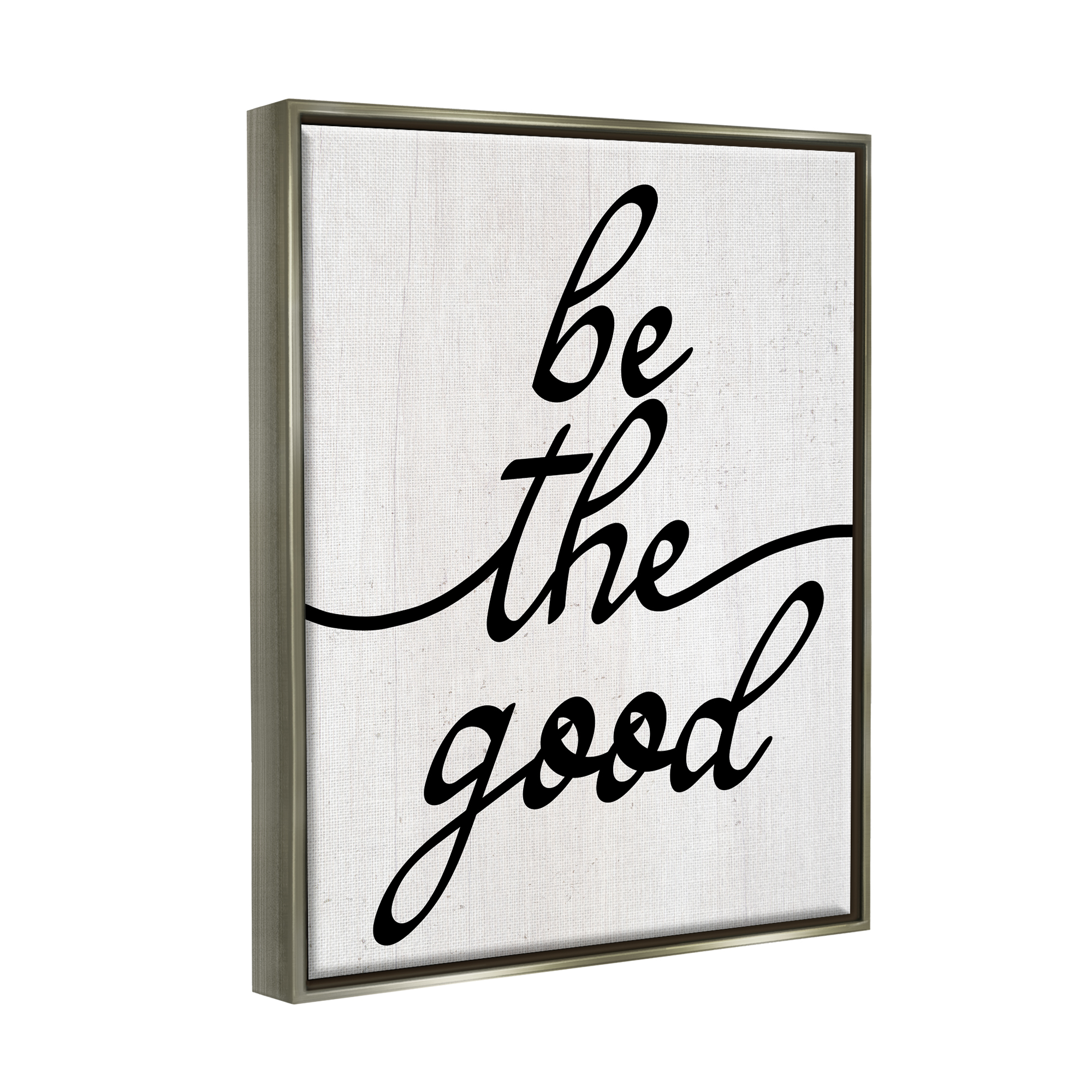 Stupell Industries Be The Good Motivational Inspirational Painting Gray Floater Framed Art Print Wall Art, 25 x 31
