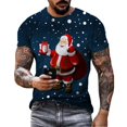thumbnail image 1 of Camiseta con estampado de Papá Noel para hombre, ropa de moda para fiesta de año nuevo, camisetas de manga corta Harajuku con cuello redondo, camisetas de gran tamaño, 1 of 4