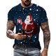 thumbnail image 1 of Camiseta con estampado de Papá Noel para hombre, ropa de moda para fiesta de año nuevo, camisetas de manga corta Harajuku con cuello redondo, camisetas de gran tamaño, 1 of 4