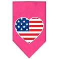 thumbnail image 1 of Mirage Pet Products  American Flag Heart Screen Print Bandana - Bright Pink - Small, 1 of 1