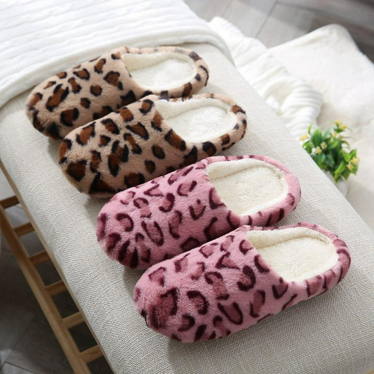 Leopard Plush Slippers