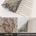 thumbnail image 6 of Orange Blue Kitchen Runner Rug 2'x4',Boho Geometric Middle Century Abstract Western Washable Rug with Tassels,Non Slip Woven Cotton Bathroom Rugs Hallway Carpet for Foyer Bedroom Entry Back Door, 6 of 9