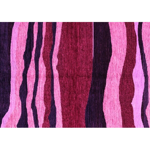 Ahgly Company Indoor Rectangle Abstract Pink Modern Area Rugs, 3' x 5'