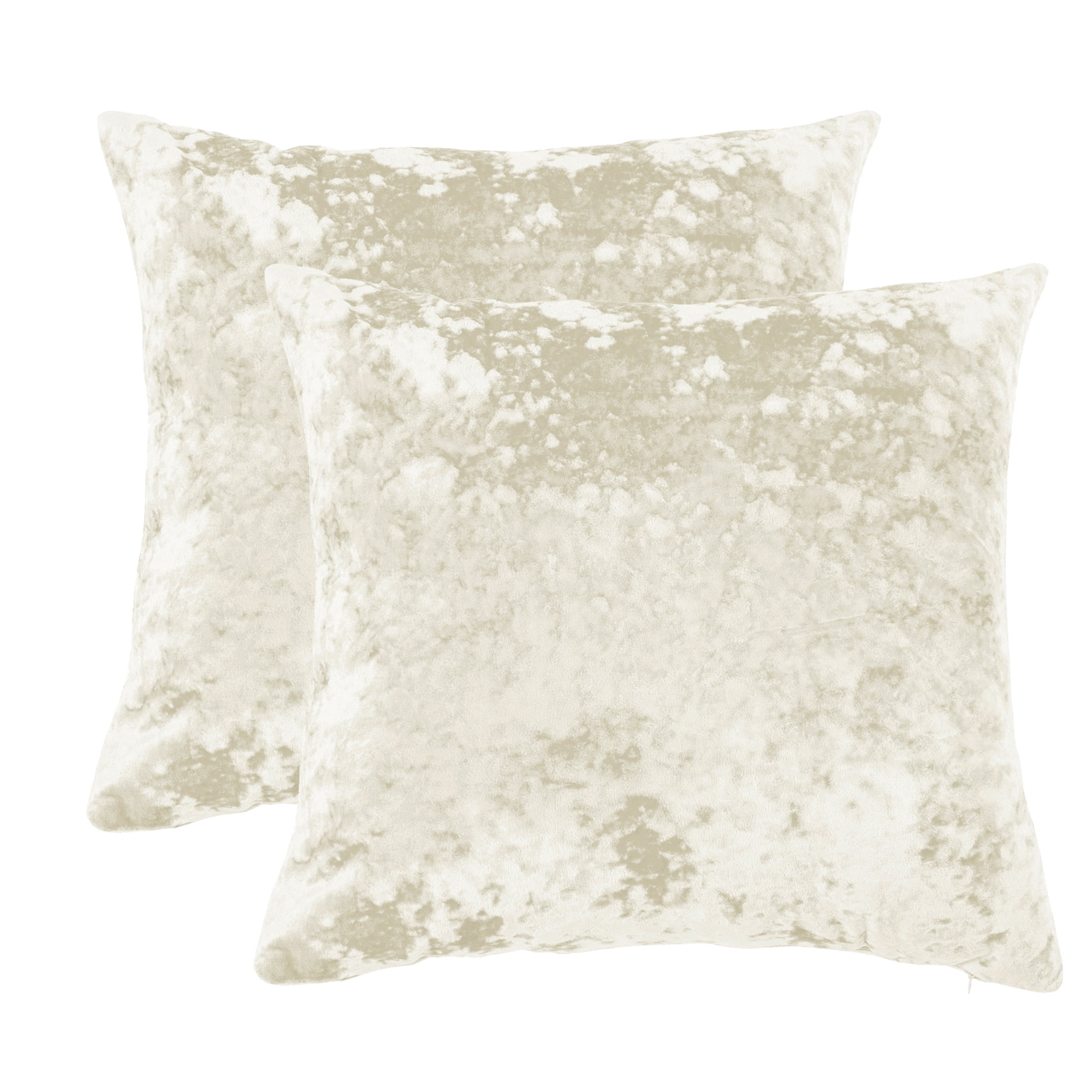 Home Soft Things Crushed Velvet 2 Piece Throw Pillow Cover Set - Gardenia - 26" x 26"