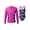 Hot Pink, variant on TiaoBug Kids Girls Printed Swimwear Long Sleeve Rash Guard Swim Top with One Piece Swimsuit Set Black 8