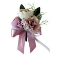 thumbnail image 2 of Ramillete de flores Té Rosa Clavel Boutonniere Pin Accesorio de recepción Rosa empolvado Gloria Ramo de Boutonniere de boda, 2 of 7