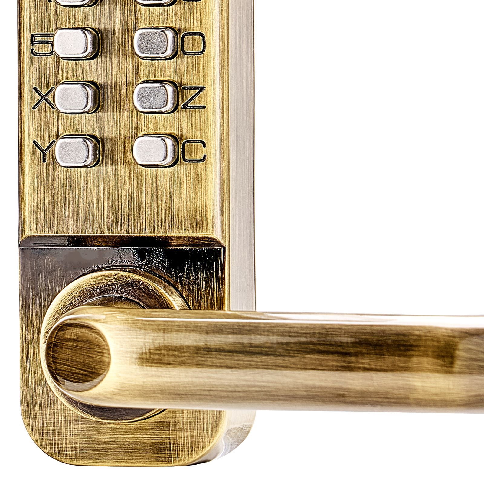 Mechanical Keyless Door Lock Gen2 Double-Sided 4-7 Digit Code No Batteries 1.4-2.5 Inch Door Thickness for Gate Garage