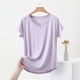 thumbnail image 2 of Mujeres Manga Corta Tops Casual, Color Sólido Cuello en V, Camiseta Casa Blusas para Mujeres, 2 of 5
