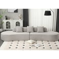 thumbnail image 4 of Modern Curved Combination Sofa, Terrycloth Fabric Sofa, Minimalist Sofa in Living Room, Apartment, No Assembly Required, Three Pillows (Gray), 4 of 12
