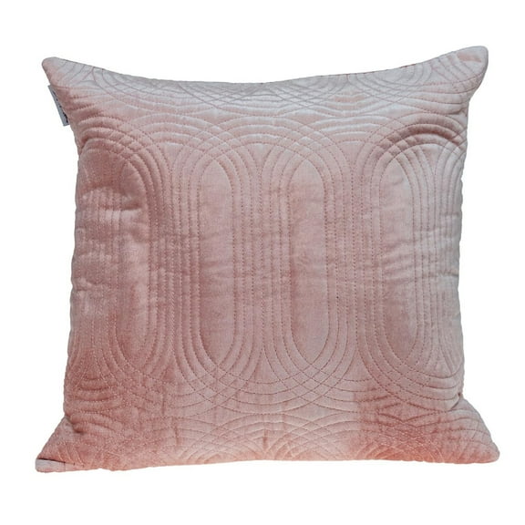 Nassau Collection 20" Coral Pink Quilt Stitched Oval Pattern Square Throw Pillow