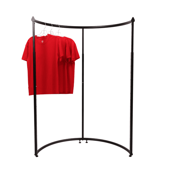 SSWBasics Half Round Black Clothing Rack - 64” Usable Hanging Space on Rack - Durable