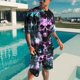 thumbnail image 3 of Conjunto de camiseta y pantalones cortos de playa informales con estampado digital 3D de animales para hombre, 3 of 5