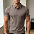 thumbnail image 5 of Dolkfu Button Polos&nbsp;Shirts&nbsp;for Men Yellow Short Sleeve Refreshing Collared Polos Modern Business Casual Geometric Tops Khaki,Xxl, 5 of 6