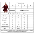 thumbnail image 3 of Laklulu - Vestido corto de fiesta de cóctel con corte en A de terciopelo, ajustado y acampanado, con escote en V cruzado y mangas largas para mujer, color burdeos, 1X, 3 of 5