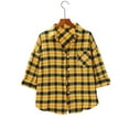 thumbnail image 2 of Plaid Blouses for Women, Yigetop Spring and Autumn Style Women's Plaid Shirt Jacket Shirt inner Wear Top. Long Sleeve Button Up Shirts for Women Yellow XL, 2 of 9
