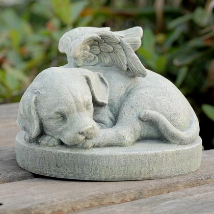 9" Angelic Memorial Sympathy Puppy Dog Outdoor Patio ...