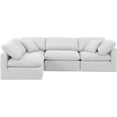 thumbnail image 3 of Meridian Furniture Indulge 129" Linen Fabric L-Shaped Modular Sectional in White, 3 of 10