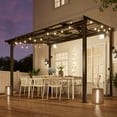 thumbnail image 2 of MEISSALIVVE 8' x 10' Hardtop Wall Mounted Gazebo Pergola, Lean-to Metal Awning with Sloped Roof, Outdoor Shelter for Patio, Deck, Backyard, Black, 2 of 11