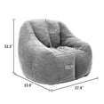 thumbnail image 4 of Giant Bean Bag Chair, Teddy Faux Fur Sofa with Memory Foam Filler, Tufted Ergonomic Lounger, Fluffy Comfy Lazy Chair for Adults, Dorm Living Room, White, 4 of 6