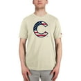thumbnail image 4 of Men's New Era Cream Chicago Cubs Americana Flag Fill T-Shirt, 4 of 4
