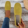 thumbnail image 4 of IEMIEMIEM Womens Ballet Flats Elastic Strap Mary Jane Flat Slip On Casual Ballerina Walking Flats Dress Shoes Comfortable Cute Penny Loafer Shoes for Work Office Business Yellow 10 Wide, 4 of 7