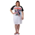thumbnail image 6 of Dragon Ball Z Womens' Goku Gohan Vegeta Group Shot V-Neck Pajama Sleep Shirt Raglan Nightgown, 6 of 8