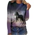 thumbnail image 2 of Nouveaux Hauts pour Femmes Printemps et Automne 2023 Grande Taille Sexy Col Rond Manches Longues Boutons Hauts Blouse Imprimée Régulière Chemise Manches Longues pour Femmes, 2 of 5