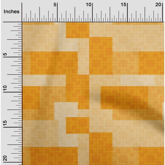 oneOone Cotton Poplin Fabric Square Geometric Printed Fabric 1 Yard 56 Inches Wide
