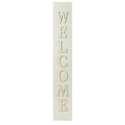 Plaid Unpainted Wood Surfaces Porch Sign with Layered Letters, Welcome