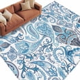 thumbnail image 2 of 6'x9' Area Rugs, Blue Paisley Indoor Outdoor Area Rug for Living Room Bedroom, Ethnic Abstract Art Vintage Washable Bathroom Rugs Kitchen Floor Carpet Mats Home Decor Aesthetic, 2 of 8