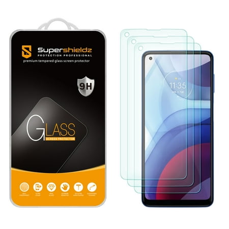 [3-Pack] Supershieldz for Motorola Moto G Power (2021) Tempered Glass Screen Protector, Anti-Scratch, Anti-Fingerprint, Bubble Free