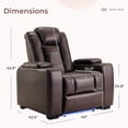 thumbnail image 6 of Bonzy Home Electric Recliner Set of 2 LED Lighting USB Ports and Cup Holders Home Theater Seating Reclining Chair Adjustable Headrest with Hidden Arm Storage, Brown, 6 of 10