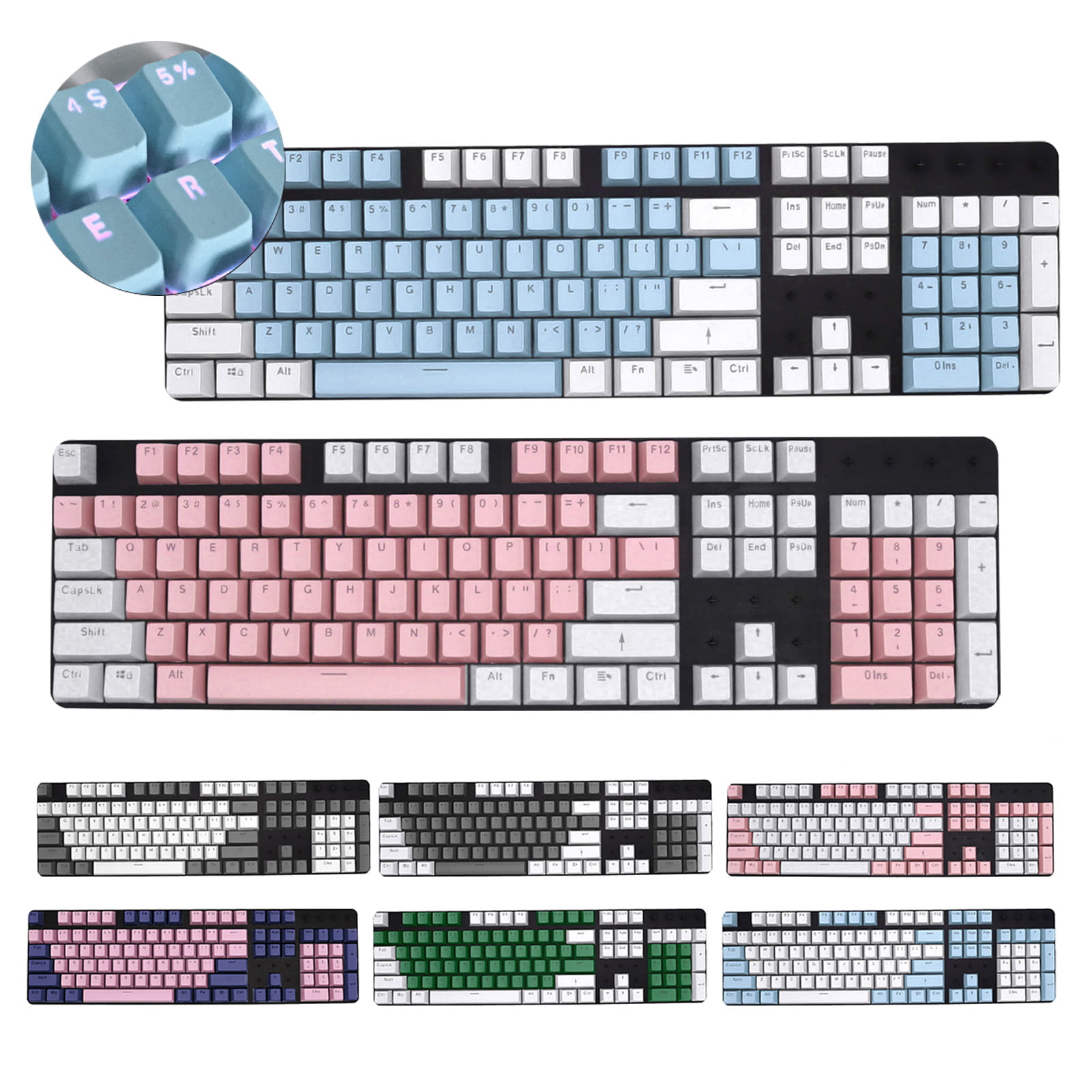 01 Keyboard Gaming Quality ABS Material Dual‑Color Keycap Mechanical Keyboard for Computers