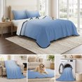 thumbnail image 6 of Full Quilt Set 78''x90'', Blue Ombre Lightweight Summer Bedspread Coverlet Set with 2 Pillow Shams, Modern Minimalist Gradient Aesthetic Breathable All Season Quilt Bedding for Bedroom/Guest Room, 6 of 9