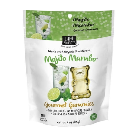 Project 7 Organic Gourmet Gummies | Non-GMO & Gluten Free Candy | (Mojito Mambo, 4 Ounce (Pack of (World's Best Tasting Gourmet Gummies)