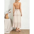 thumbnail image 4 of Douhoow Women Flowy Cami Dress Sleeveless Beach Dress Ruffle Spaghetti Strap Backless Long Dresses, 4 of 8