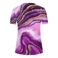 thumbnail image 4 of ICHUANYI Clearance Women's Summer V-Neck Print Casual Loose Top Short Sleeve Button Blouses Tops(Purple, XXL) ICHUANYI WER2023081505929, 4 of 5