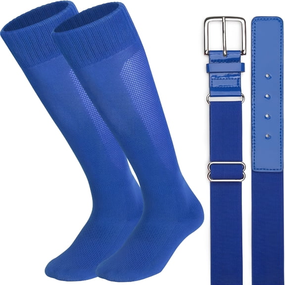 TELOLY Baseball Socks and Belt Combo for Youth Adult Softball Sock Belt for Boys and Girls