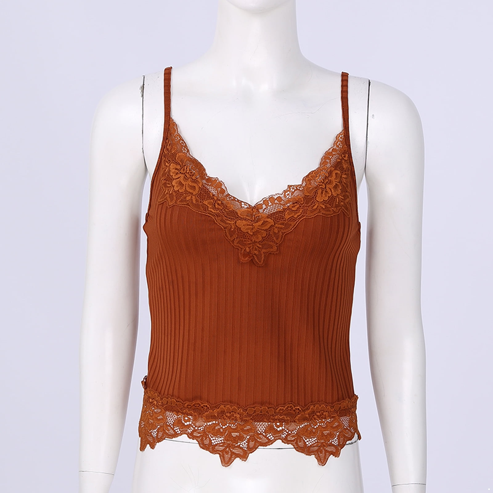 DPOIS Women Lace Patchwork Crop Top Y2k Cropped Ribbed
