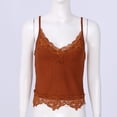 thumbnail image 3 of Alvivi Women's Lace Crop Top Y2k Cropped Tees Cami Ribbed Knitted Tank Tops Light Brown XXL, 3 of 7