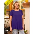 thumbnail image 4 of Plus Size Tops for Women Short Sleeve Shirts Casual Summer Clothes Round Neck Tunics for Leggings, 4 of 6