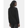 thumbnail image 3 of Time and Tru Women's V-Neck Sweatshirt with Long Sleeves, XS-XXXL, 3 of 5