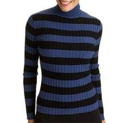 z.b.d. design - Women's Stripe Rib Turtleneck Sweater